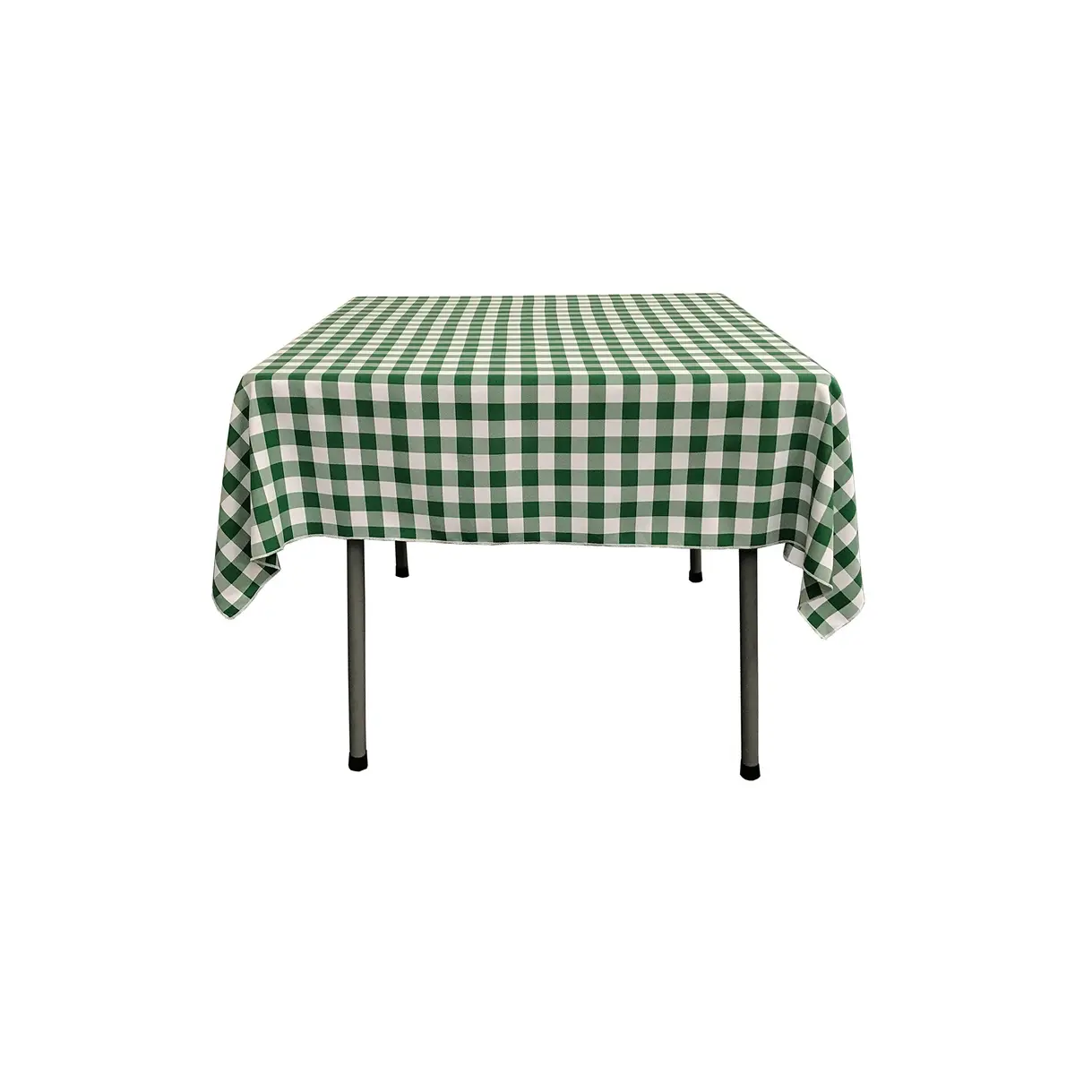 LA Linen Gingham Tablecloth - Checkered Tablecloth for Parties, Picnics & More - Farmhouse 58"x58" Green - main product image