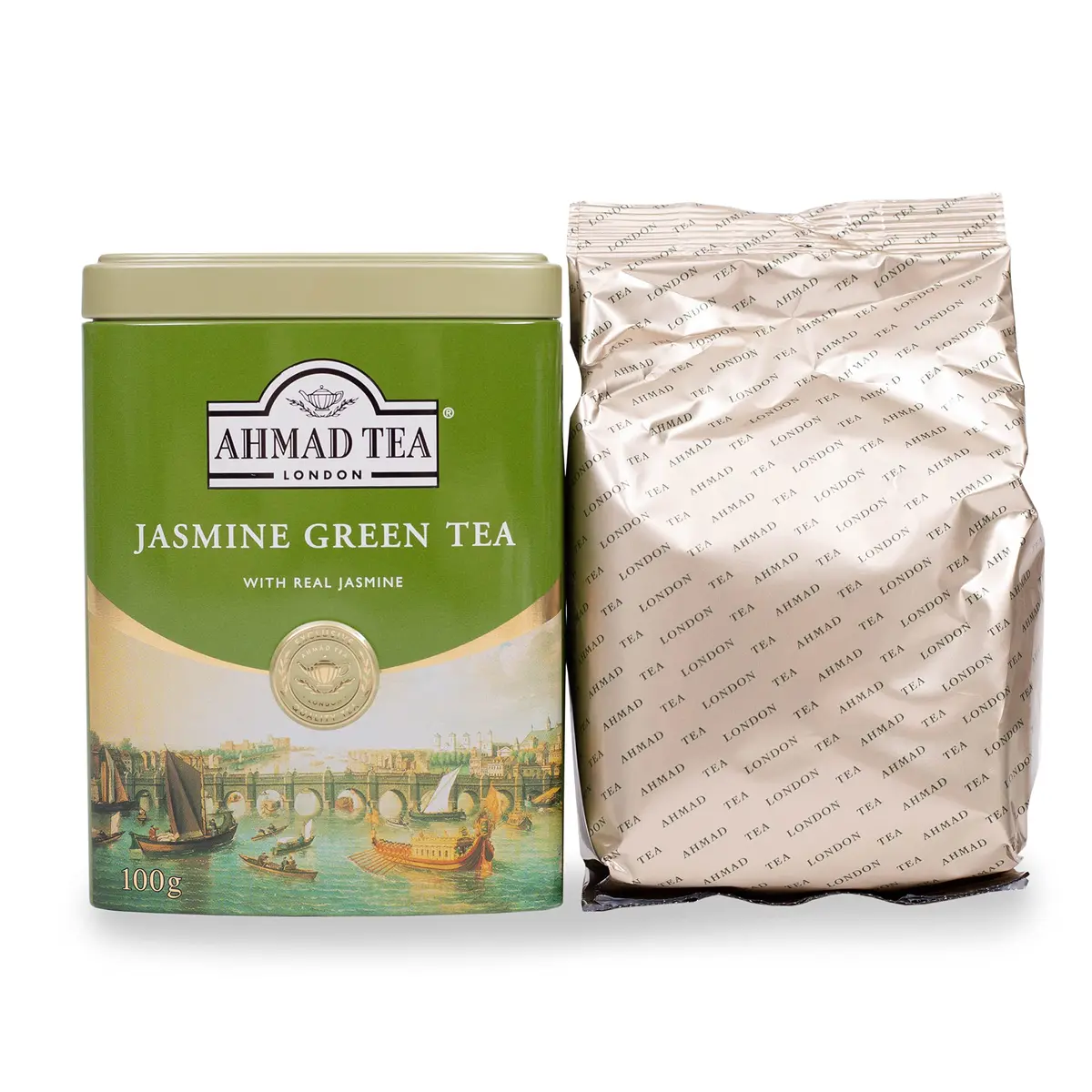 Ahmad Tea Jasmine Green Tea 100g Tin | Award-Winning, Sugar-Free, Caffeinated - view 3