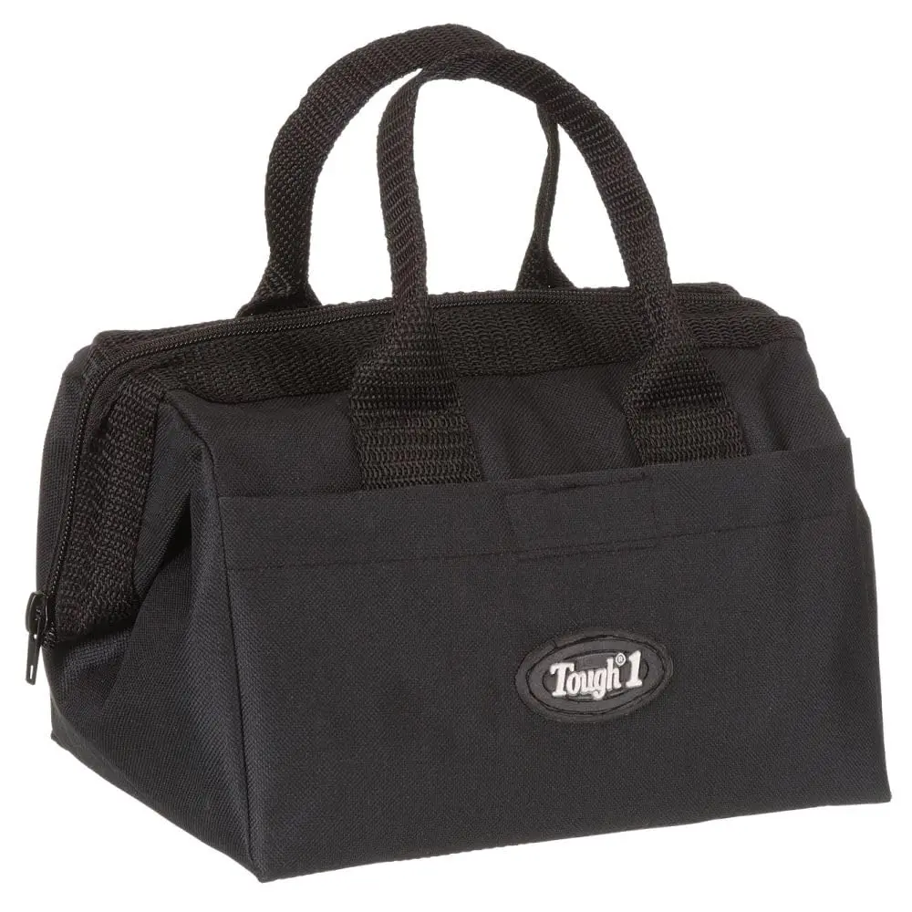 Tough 1 Groomer Accessory Bag - Black | Durable Nylon Show Bag with Zipper and Quick Grip Pockets - main product image