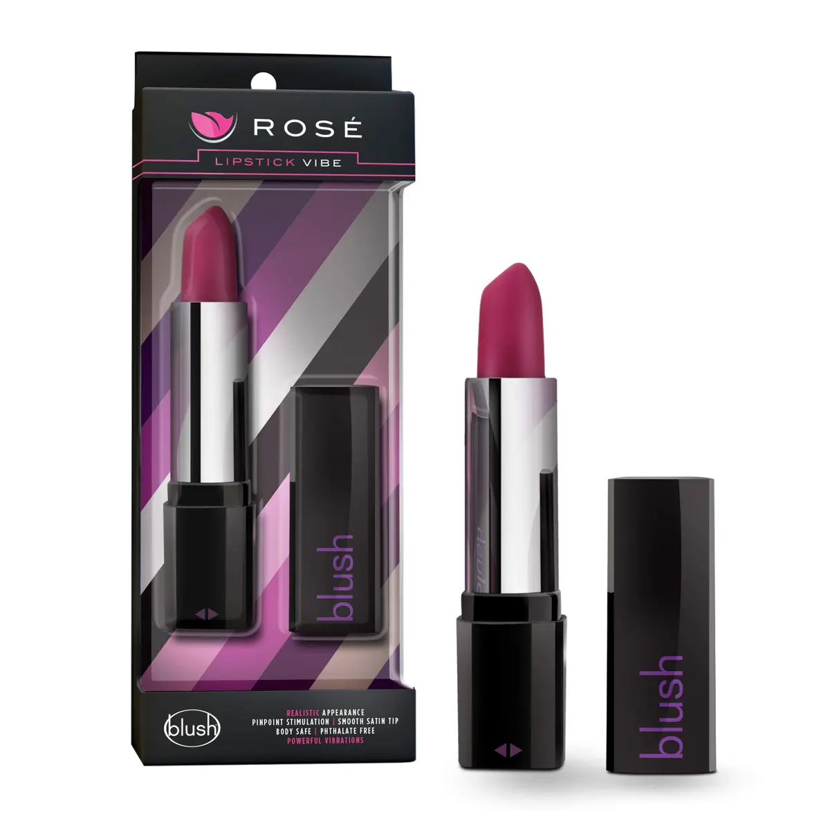 Blush Novelties Blush Rosé Lipstick Mini Pocket Vibrator 4 inches | Discreet Pleasure for Women - main product image