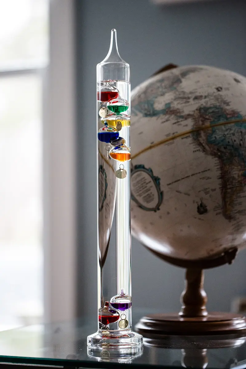 Glassic Gifts® Galileo Thermometer (17" Tall) | Classic Indoor & Outdoor Decor - view 2