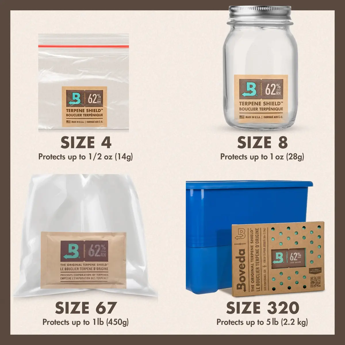 Boveda Humidity Control Packs Size 67 67g (2.36 oz) 20-Pack | Maintains 62% RH for Herbal Storage - view 5