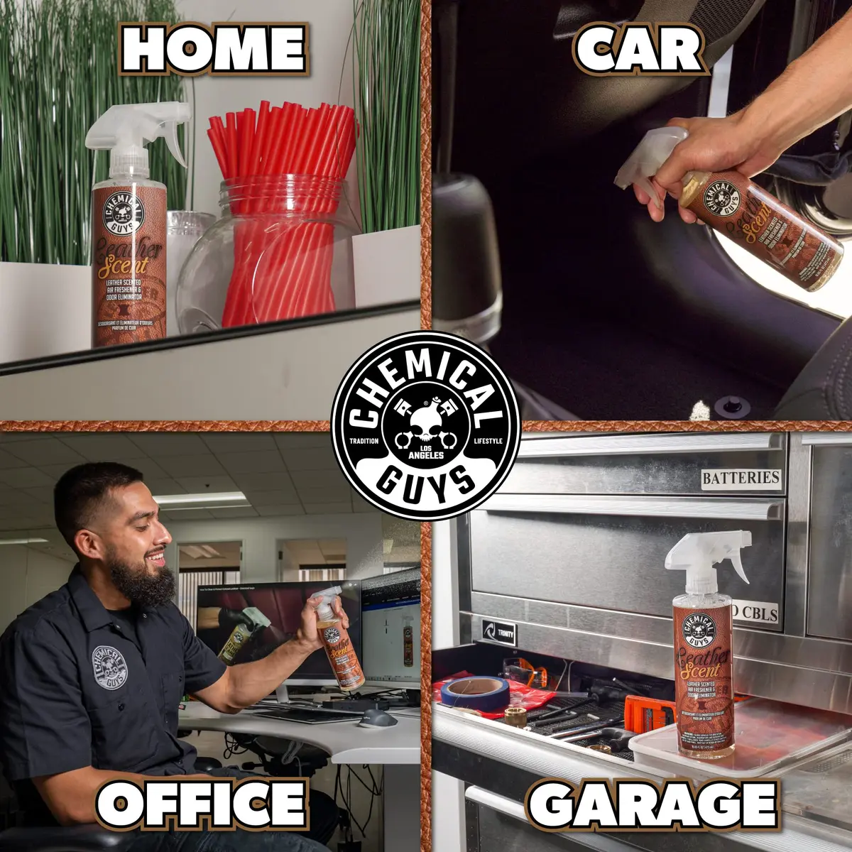 Chemical Guys New Car & Leather Scent Air Freshener Combo Pack 16 Fl Oz (473ml) Each | Odor Eliminating Spray for Cars - view 8