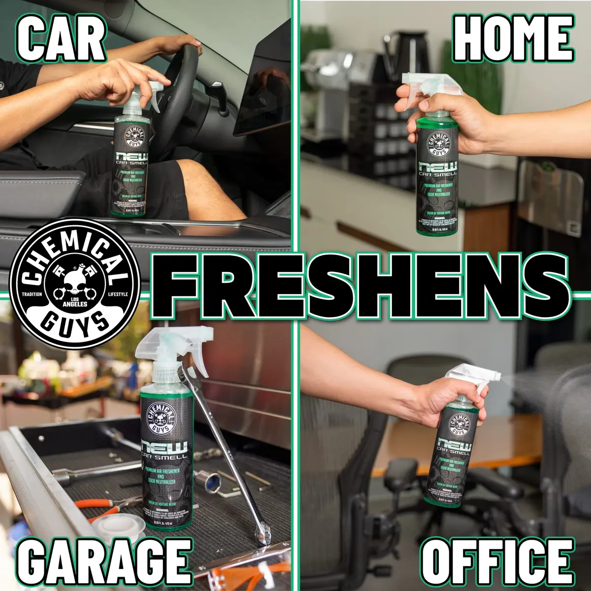 Chemical Guys New Car & Leather Scent Air Freshener Combo Pack 16 Fl Oz (473ml) Each | Odor Eliminating Spray for Cars - view 3