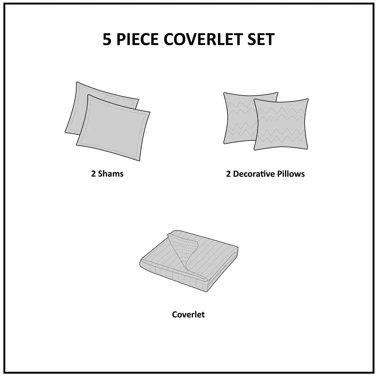 Madison Park Bedspread Set Full/Queen | All Season Jacquard Bedding Layer with Shams (90"x90") - view 6