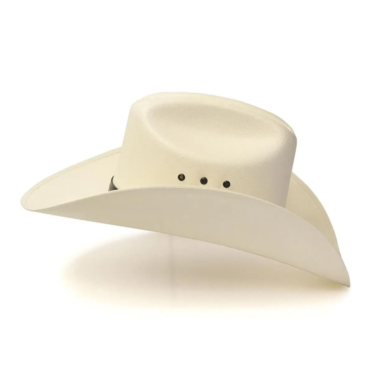 Western Express Natural Straw Cowboy Hat for Men and Women | Cattleman Style with Black Hat Band and Silver Conchos - view 7