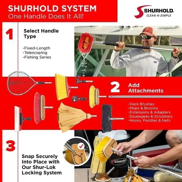 Shurhold Classic 10” Extra Soft Bristle Deck Brush | Gentle Surface Care for Boats - view 2