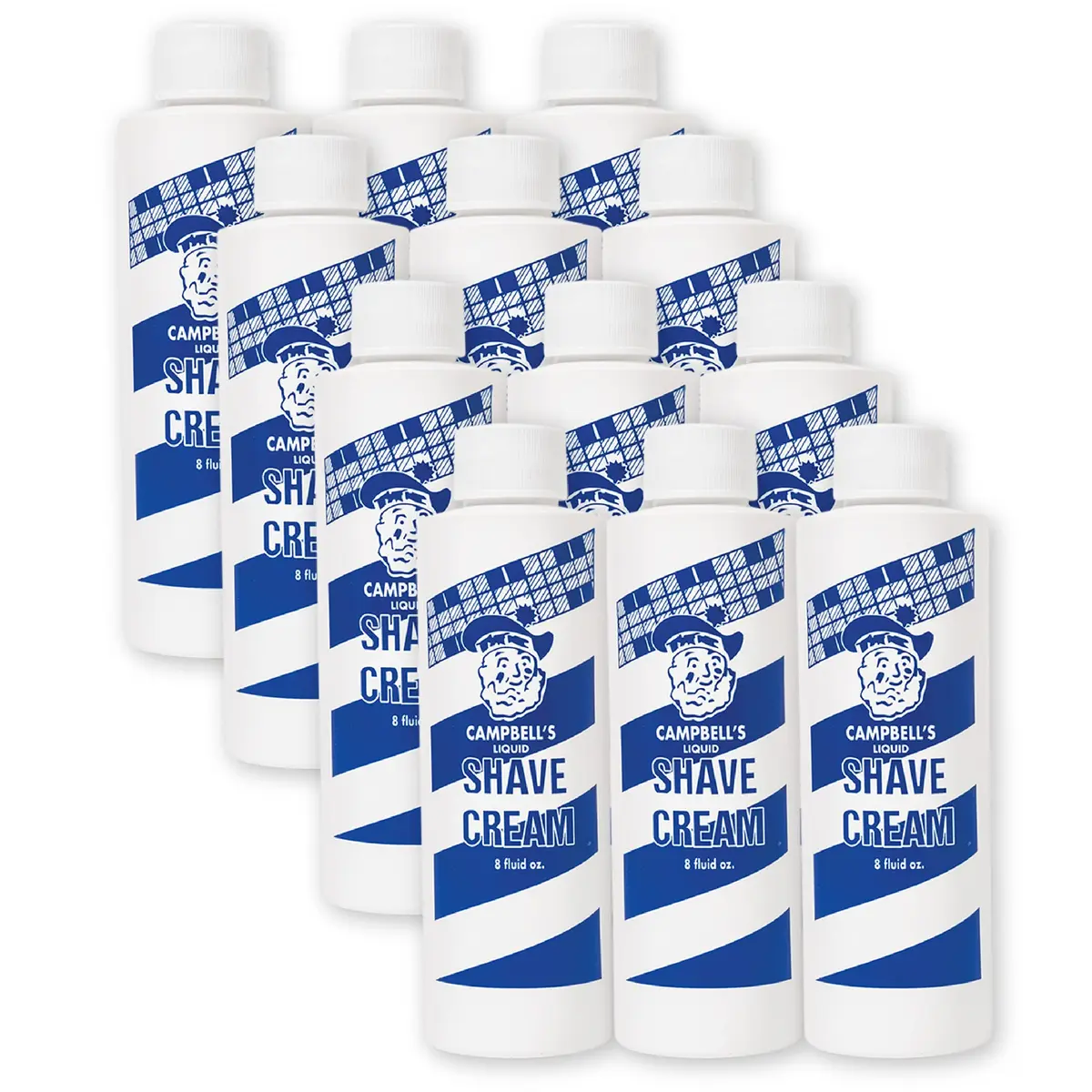 Campbell’s Liquid Shave Cream Lather, 8 Fl Oz (Pack of 12) | Barbershop-Quality Hot Lather for Professional Shaves - main product image