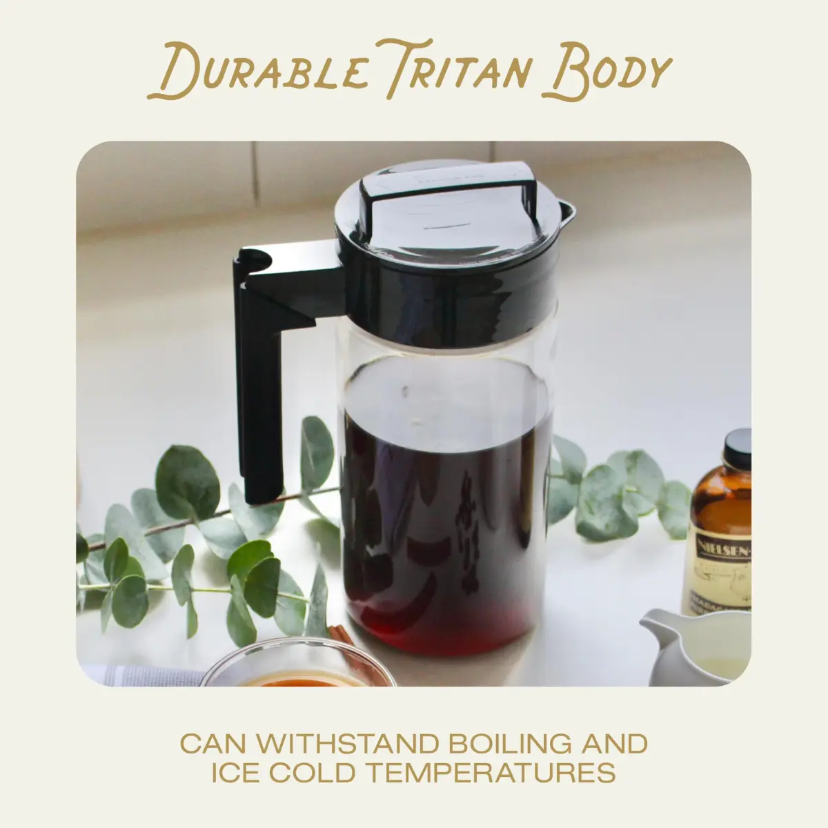 Takeya Deluxe Cold Brew Coffee Maker 1 qt (946ml) Black | Smooth, Less Acidic Coffee at Home - view 3