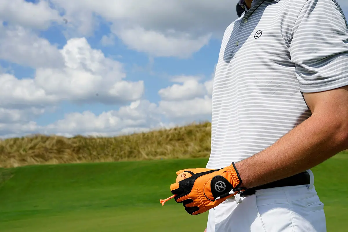 Zero Friction Men's Golf Glove, Left Hand, One Size, Orange | All-Weather Synthetic Grip & Comfort - view 4