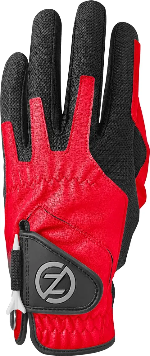 Zero Friction Men's Golf Gloves, Left Hand, One Size, Red | All-Weather Synthetic Grip & Comfort - main product image