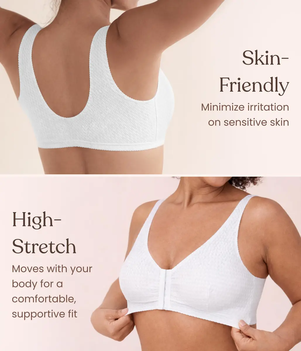 Carole Martin Comfort Front Closure Bras for Women, Wireless Sleep Bras | Soft Nylon Spandex Fit (34-48, B-C-D Cups) - view 3