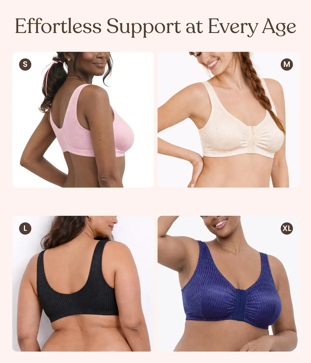 Carole Martin Comfort Front Closure Bras for Women, Wireless Sleep Bras | Soft Nylon/Spandex, B-D Cups, White - view 6
