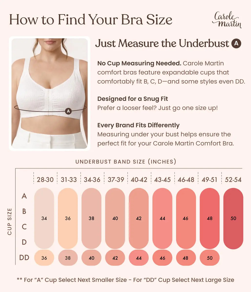 Carole Martin Comfort Front Closure Bras for Women, Wireless Sleep Bras | Soft Nylon/Spandex, B-D Cups, White - view 2