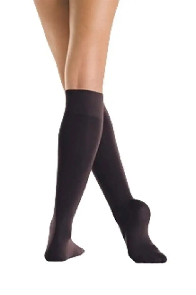 Mondor Knee High Opaque Skating Socks (Black, Junior) | Supportive 40 denier nylon blend for skating - main product image