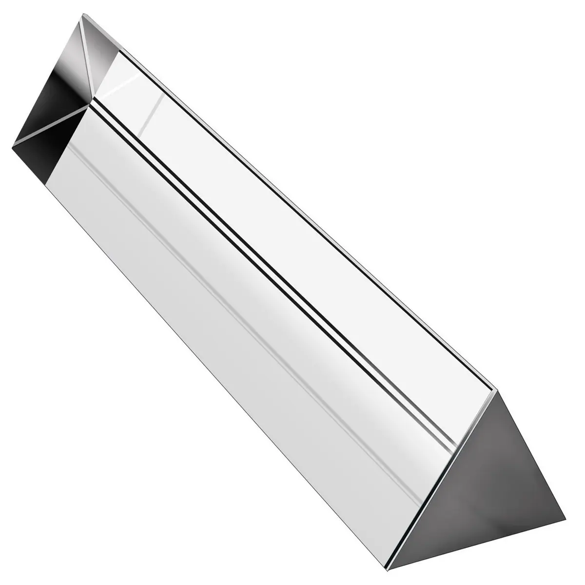 Amlong Crystal 6 inch Optical Glass Triangular Prism for Teaching Light Spectrum Physics and Photography, 150mm | Clear, Lead-Free - main product image