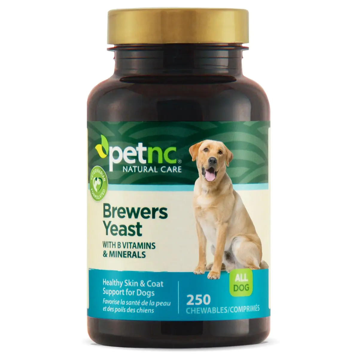 PetNC Natural Care Brewers Yeast Dog Skin and Coat Supplement 250 Chewables | Promotes Healthy Skin & Glossy Coat - main product image