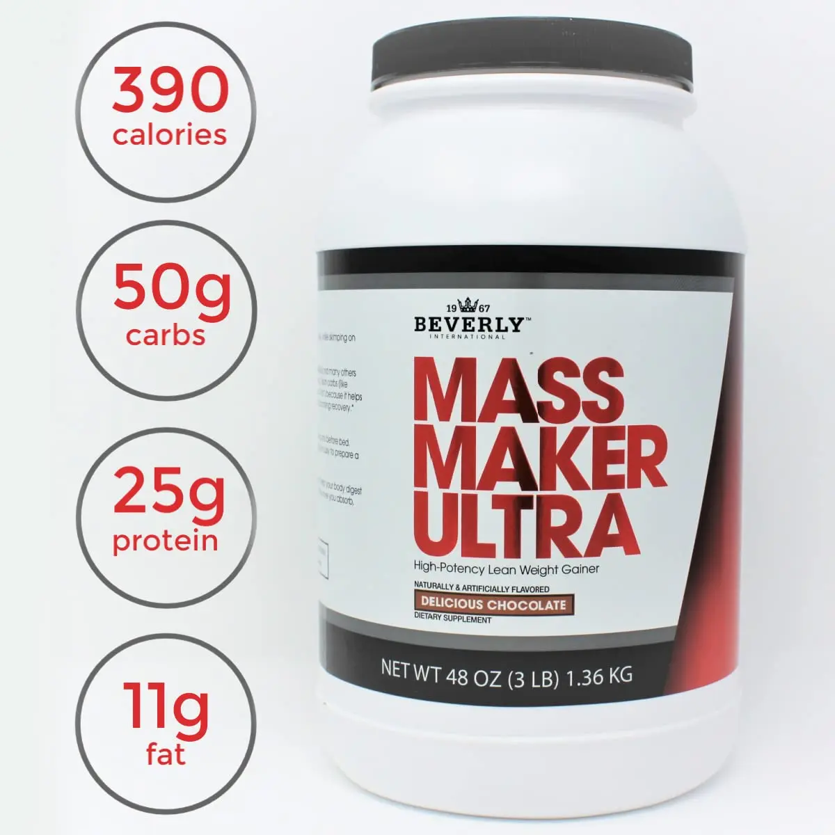 Beverly International Mass Maker Ultra, Chocolate, 3 lb | High-Quality Weight Gainer for Muscle Growth - view 4