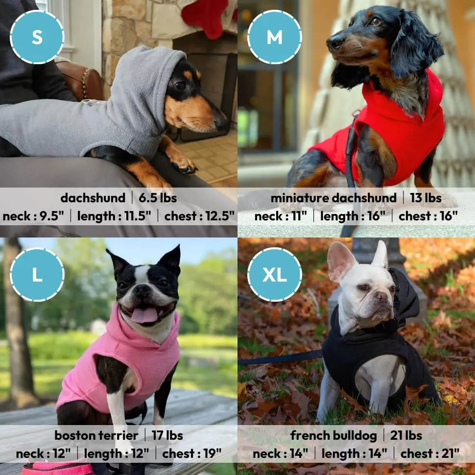 Gooby Fleece Vest Hoodie Dog Sweater, Black, Large | Warm, Easy-On Pullover for Small Dogs - view 6