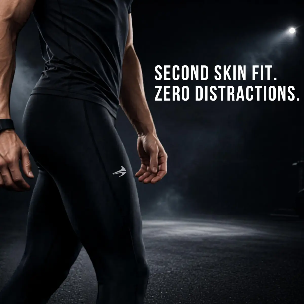 CompressionZ Men's Compression Pants Black Medium | Supportive Athletic Base Layer - view 6