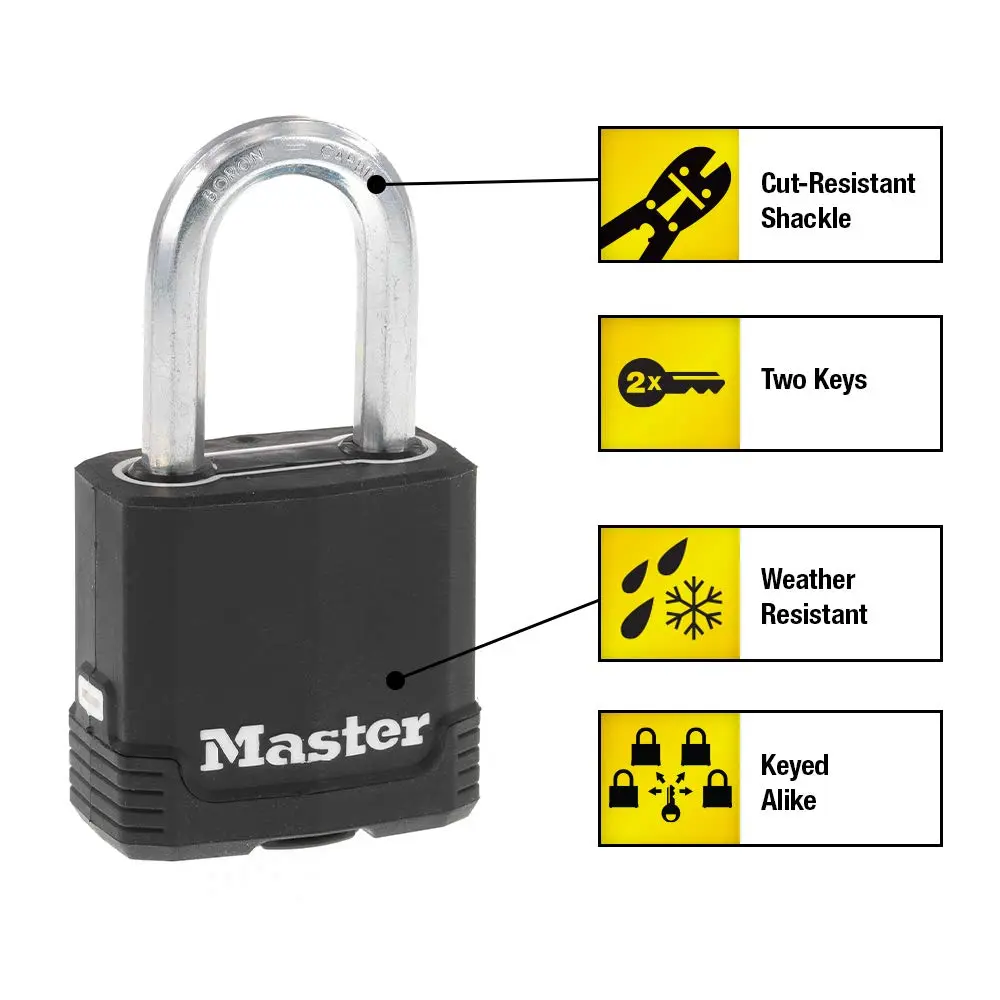 Master Lock Magnum Outdoor Padlock 4-Pack, M115XQLF | Heavy-Duty Steel Body & Boron Shackle - view 2