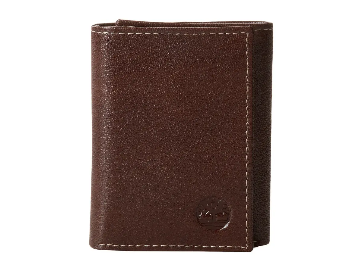 Timberland Men's Leather Trifold Wallet With ID Window, Brown 10.8cm (4.25") | Genuine Italian Leather RFID Blocking - main product image