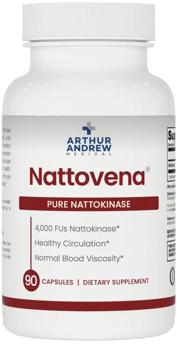 Arthur Andrew Medical Nattovena Pure Nattokinase 4000 FU 90 Capsules | Cardiovascular Support & Healthy Blood Flow - main product image