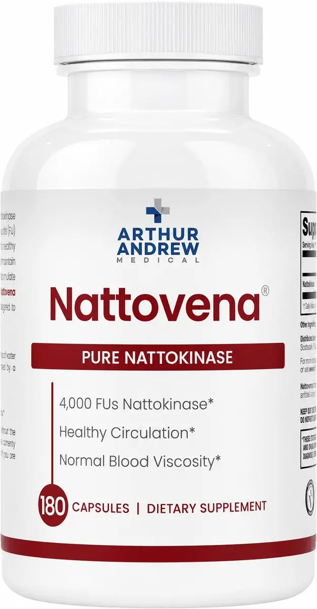 Arthur Andrew Medical Nattovena Pure Nattokinase 4000 FU 180 Capsules | Supports Heart & Circulation - main product image