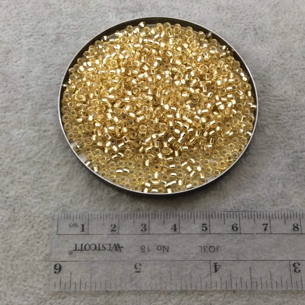 Miyuki Round Seed Bead Size 8/0 22g Tube Silverlined Lt Gold | High-Quality Japanese Seed Beads for Jewelry & Crafts - view 2
