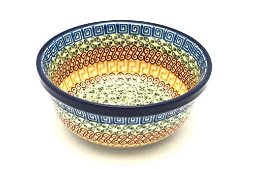 Polish Pottery Bowl - Salad - Autumn | Handmade Polish Stoneware, Microwave & Oven Safe - view 2