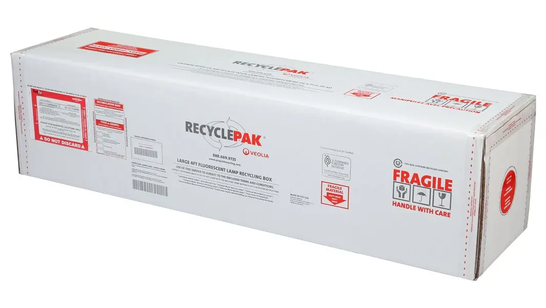 Veolia Recyclepak Prepaid Large Lamp Recycling Box | Holds 68 T12 or 146 T8 Fluorescent Lamps - main product image