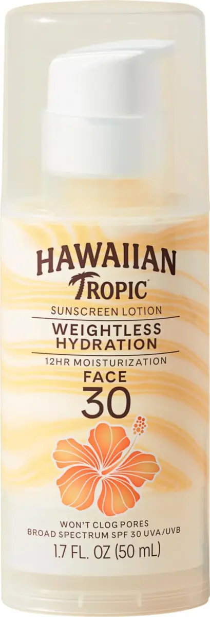 Hawaiian Tropic Weightless Hydration SPF 30 Face Sunscreen 50ml (1.7 Fl Oz) | Dermatologist-Tested for All Skin Types - main product image