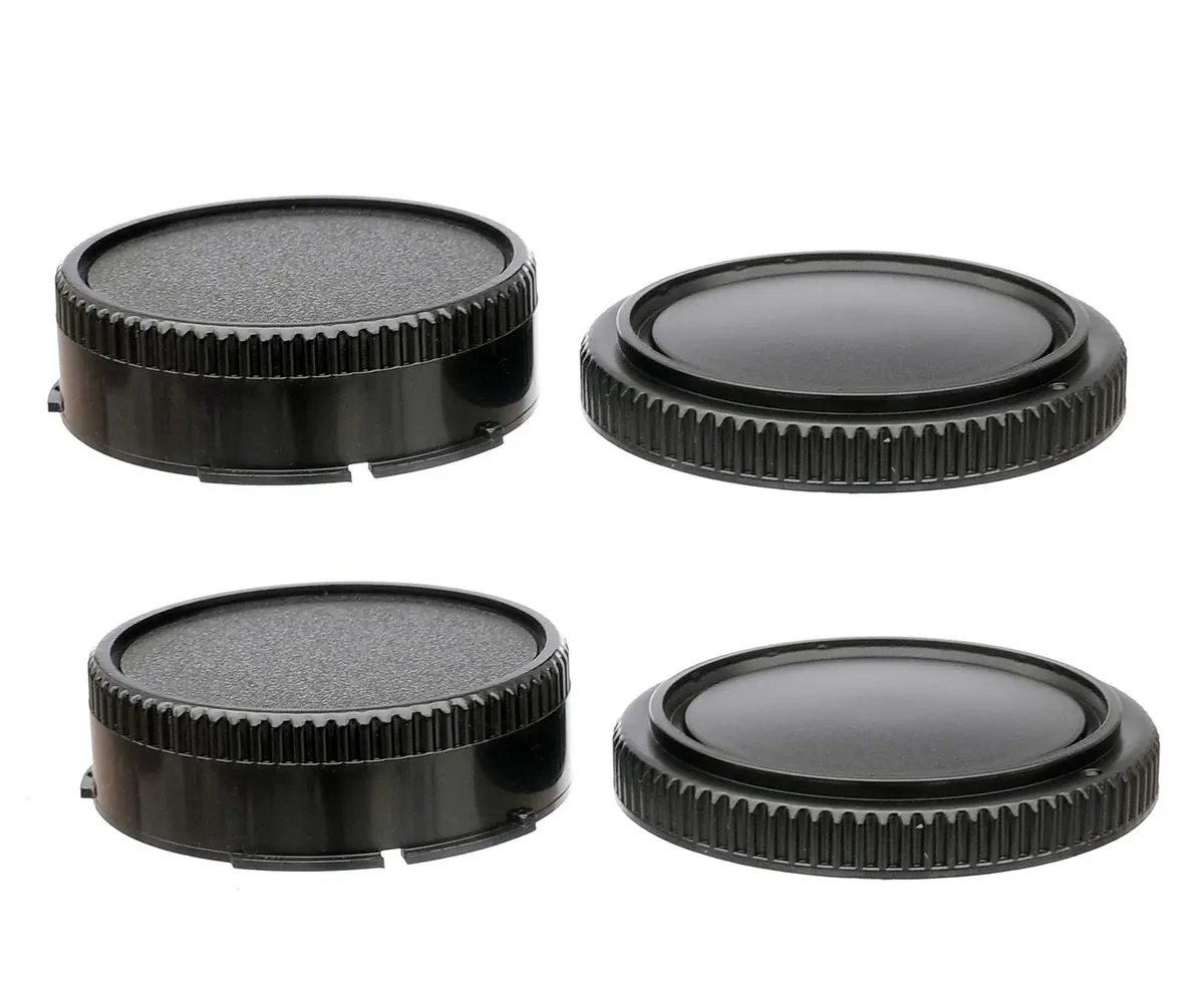 Fotasy FD Mount Rear Lens Dust Cap Body Cover for Canon FD Cameras & Lenses (2 Packs, Black) | Protects Sensor & Optics - main product image
