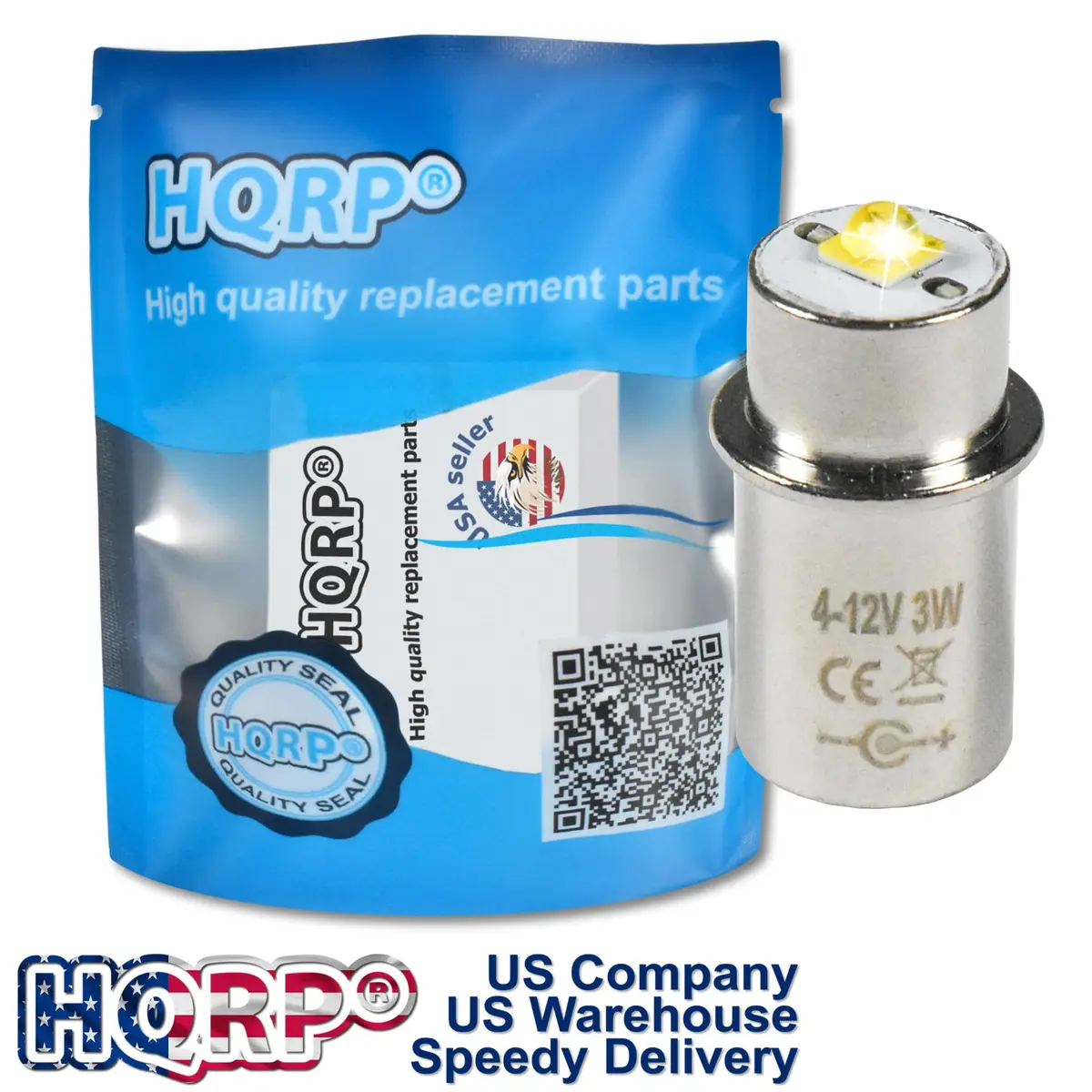 HQRP 10-Pack High Power 3W LED Bulb Compatible with Maglite 3D 4D 5D 6D / 3C 4C 5C 6C / 3-4-5-6 D/C Cell Torch Flashlights - view 5