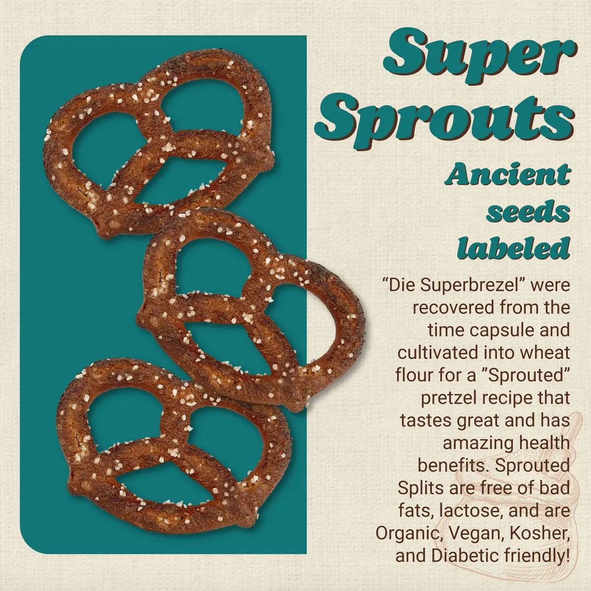 Unique Snacks Sprouted Splits Pretzels 8 Oz Pack of 12 | Unsalted, Homestyle Baked, Kosher - view 4