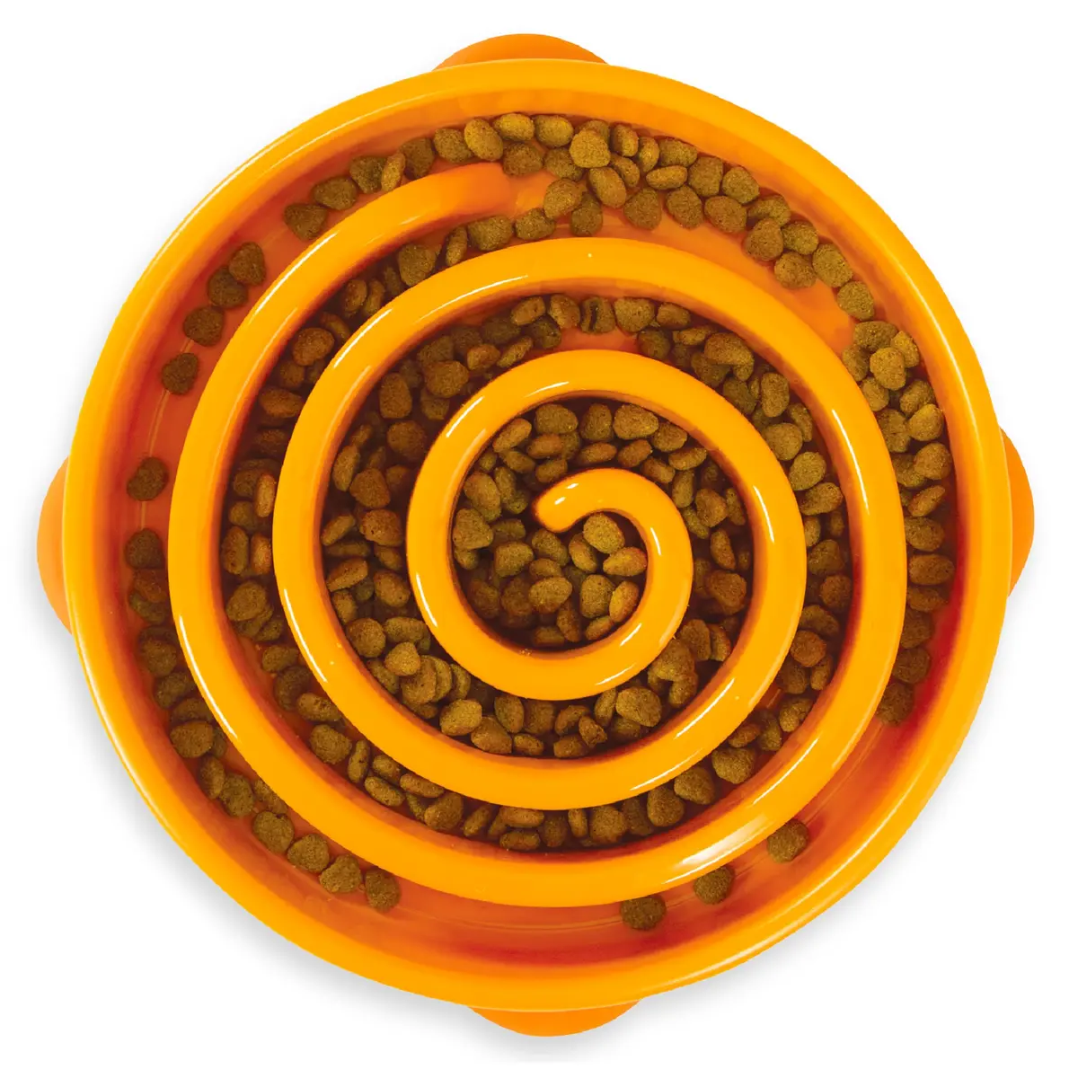 Outward Hound Fun Feeder Slo Bowl Large 4-Cup Capacity Orange Swirl Pattern | Slow Feeding Dog Bowl for Medium to Large Dogs - main product image