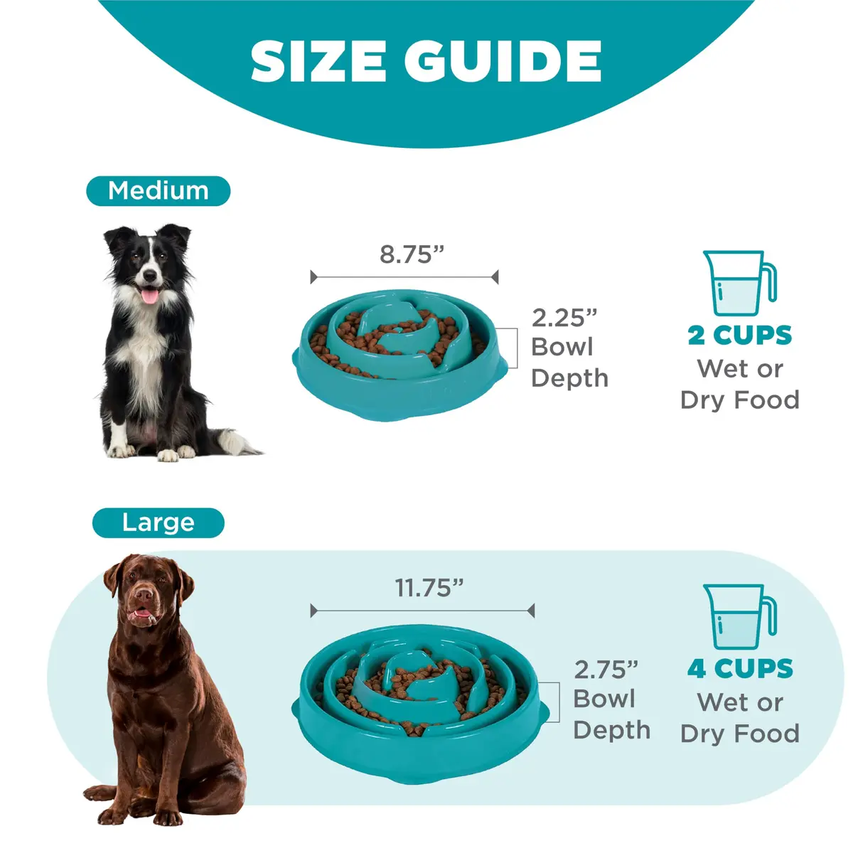 Outward Hound Fun Feeder Slo Bowl Large 4-Cup Capacity Turquoise | Slow Feeding Dog Bowl for Medium to Large Dogs - view 5
