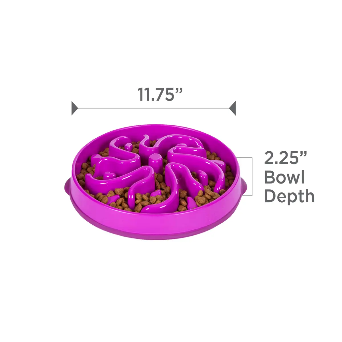 Outward Hound Fun Feeder Slo Bowl Large 4-Cup Capacity Purple Flower Pattern | Slow Feeder Dog Bowl for Fast Eaters - view 7