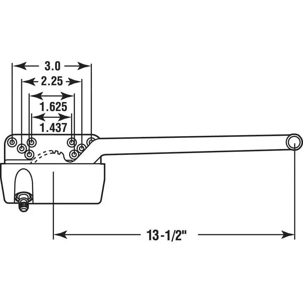 Truth TH 24199 Casement Operator 34.3 cm (13.5 In.) White Right Hand Ellipse | Heavy Duty Diecast Window Hardware - view 2