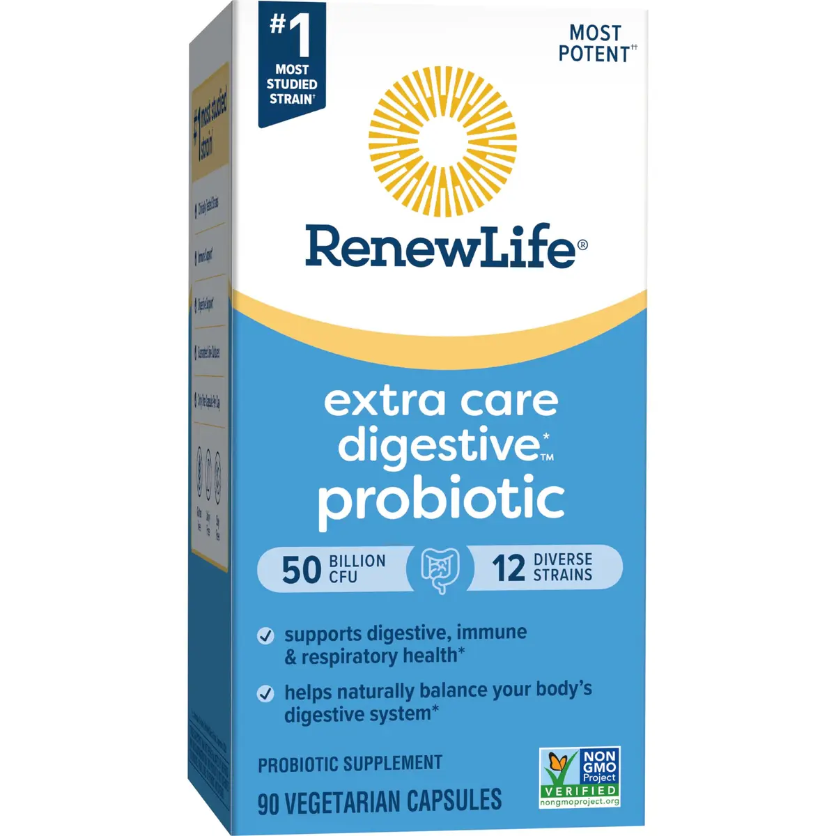 Renew Life Extra Care Digestive Probiotic 50 Billion CFU | Supports Gut, Immunity & Respiratory Health - view 7