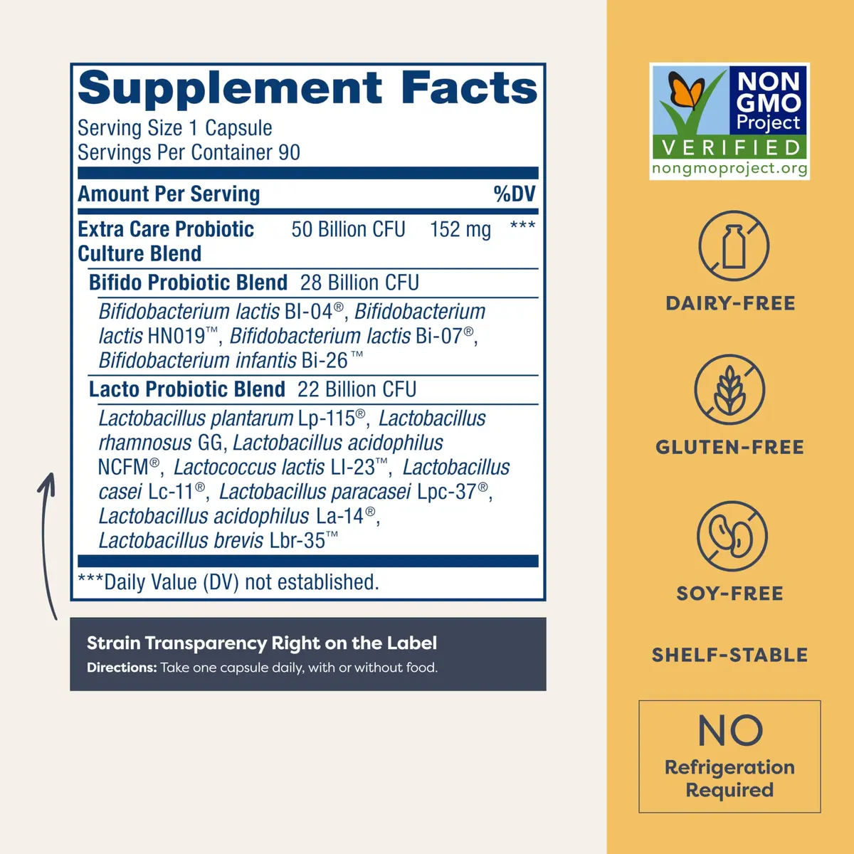 Renew Life Extra Care Digestive Probiotic 50 Billion CFU | Supports Gut, Immunity & Respiratory Health - view 2