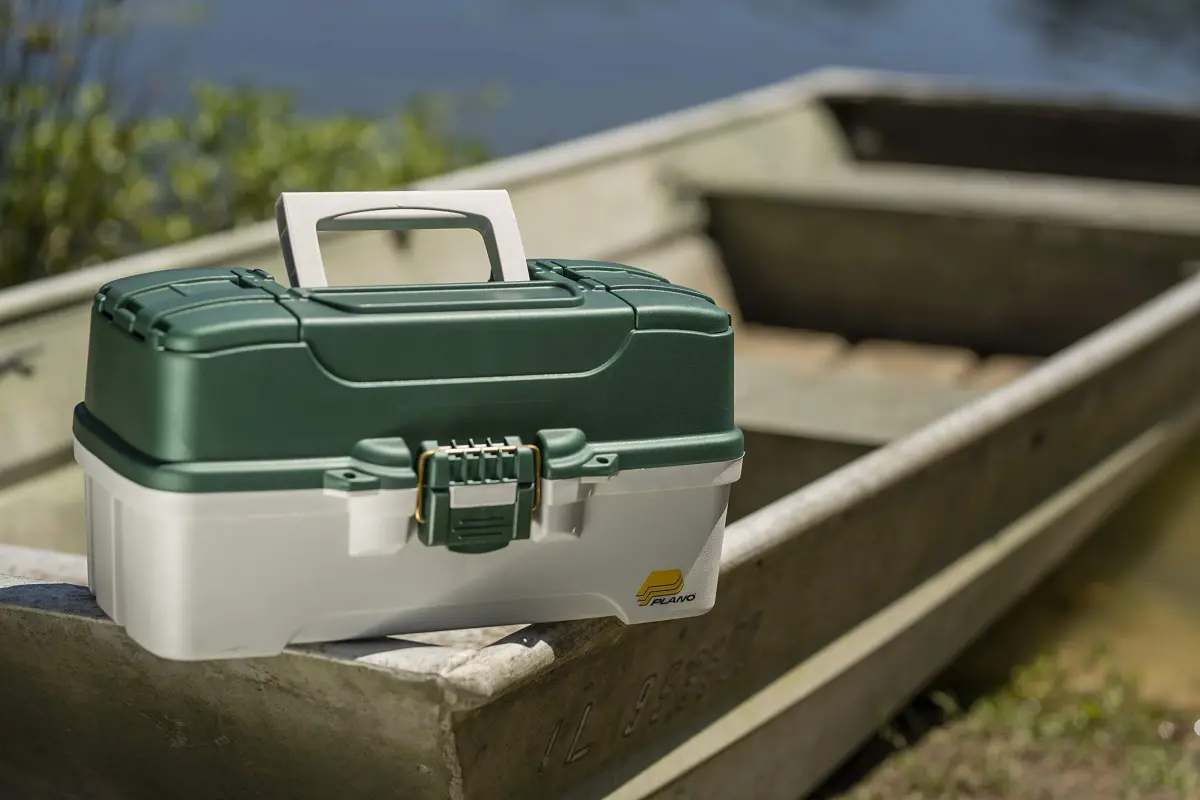 Plano 3-Tray Tackle Box with Dual Top Access, Dark Green Metallic/Off White, 1.8 kg (3.5 lb) | Classic Fishing Storage - view 4