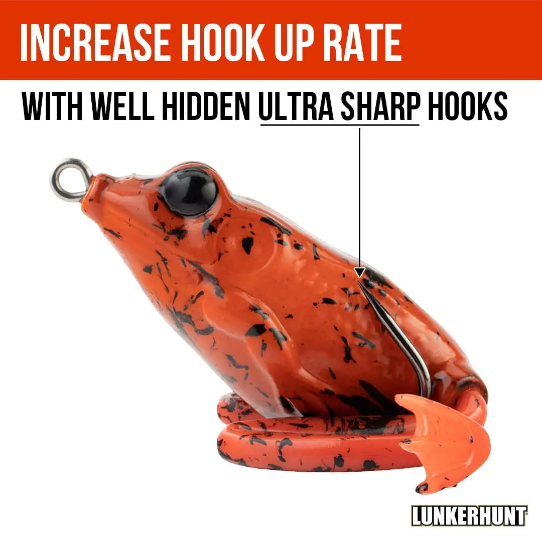 Lunkerhunt Lunker Frog Fire Belly | Realistic Frog Lure for Bass & Pike, 2.25” - view 4