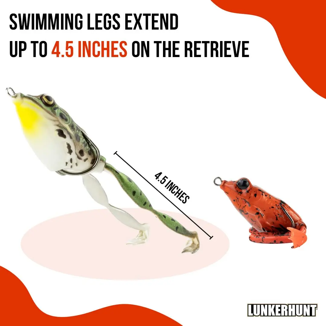 Lunkerhunt Lunker Frog Fire Belly | Realistic Frog Lure for Bass & Pike, 2.25” - view 5