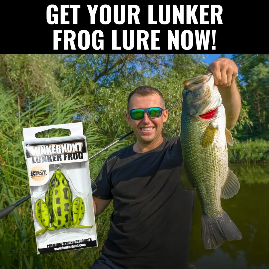 Lunkerhunt Lunker Frog Lure | Topwater Frog with Realistic Legs, Hollow Body (Green Tea) for Freshwater Bass & Trout - view 8