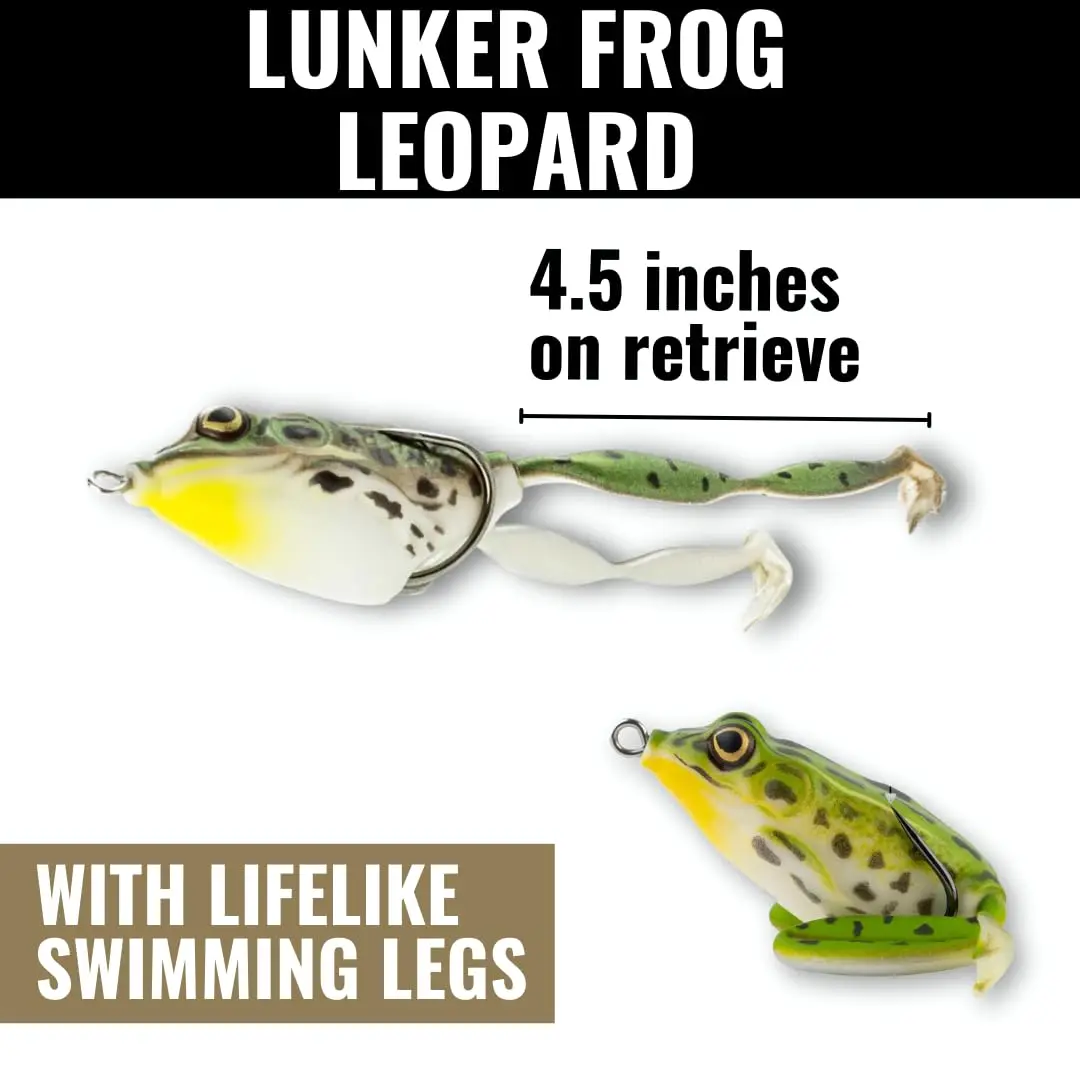 Lunkerhunt Lunker Frog Lure | Topwater Frog with Realistic Legs, Hollow Body (Green Tea) for Freshwater Bass & Trout - view 2