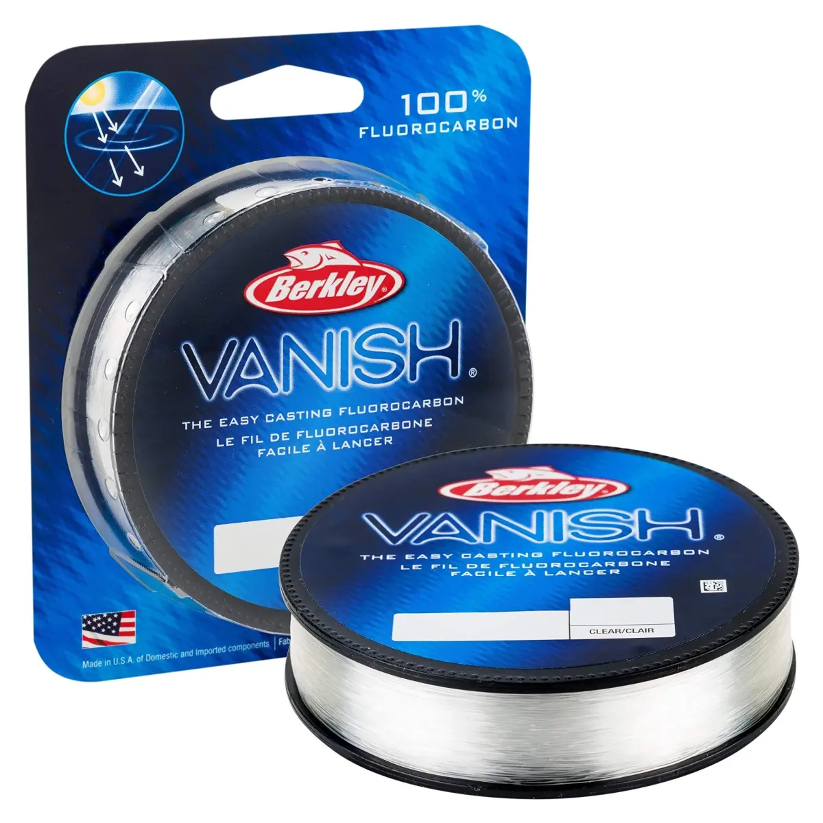 Berkley Vanish Fluorocarbon Fishing Line 8lb (3.6kg) | 250yd (228m) Clear, Invisible Underwater - main product image