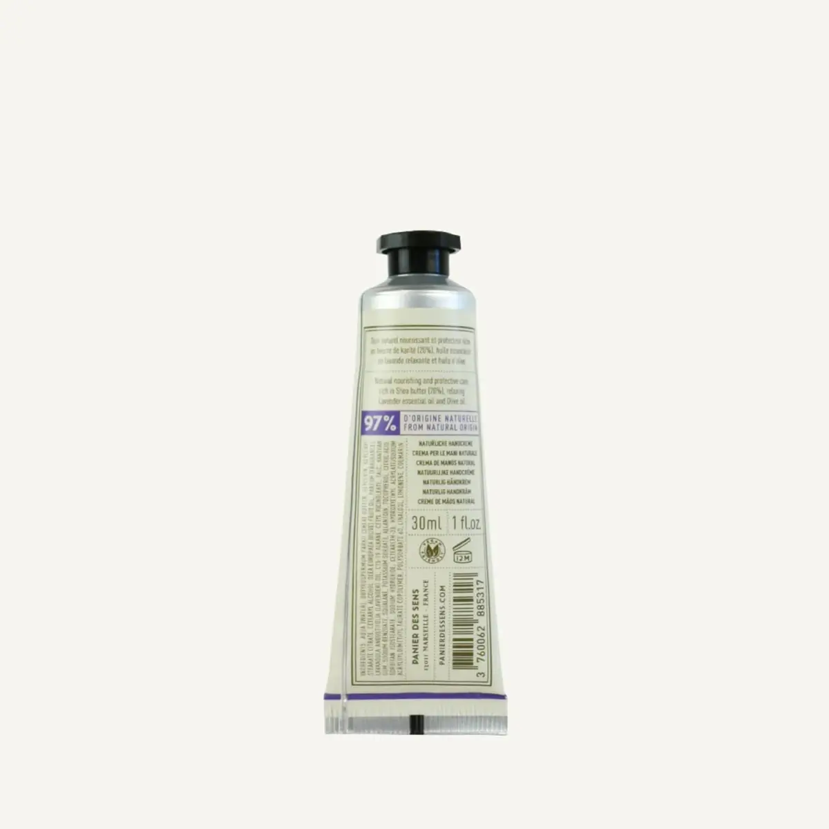 Panier des Sens Lavender Hand Cream Travel Size 29.57ml (1 fl oz) | Soothes Dry Skin with 20% Shea Butter - view 5