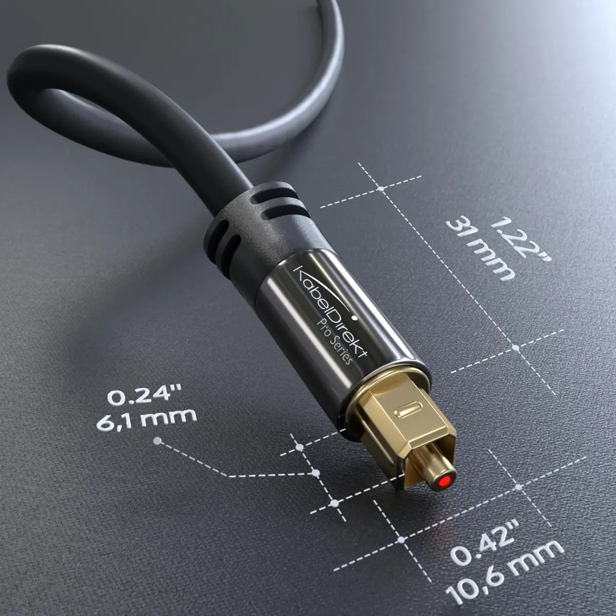 KabelDirekt Optical Audio TOSLINK Cable 15m (49ft) | Crystal-Clear Digital Audio Transmission - view 7