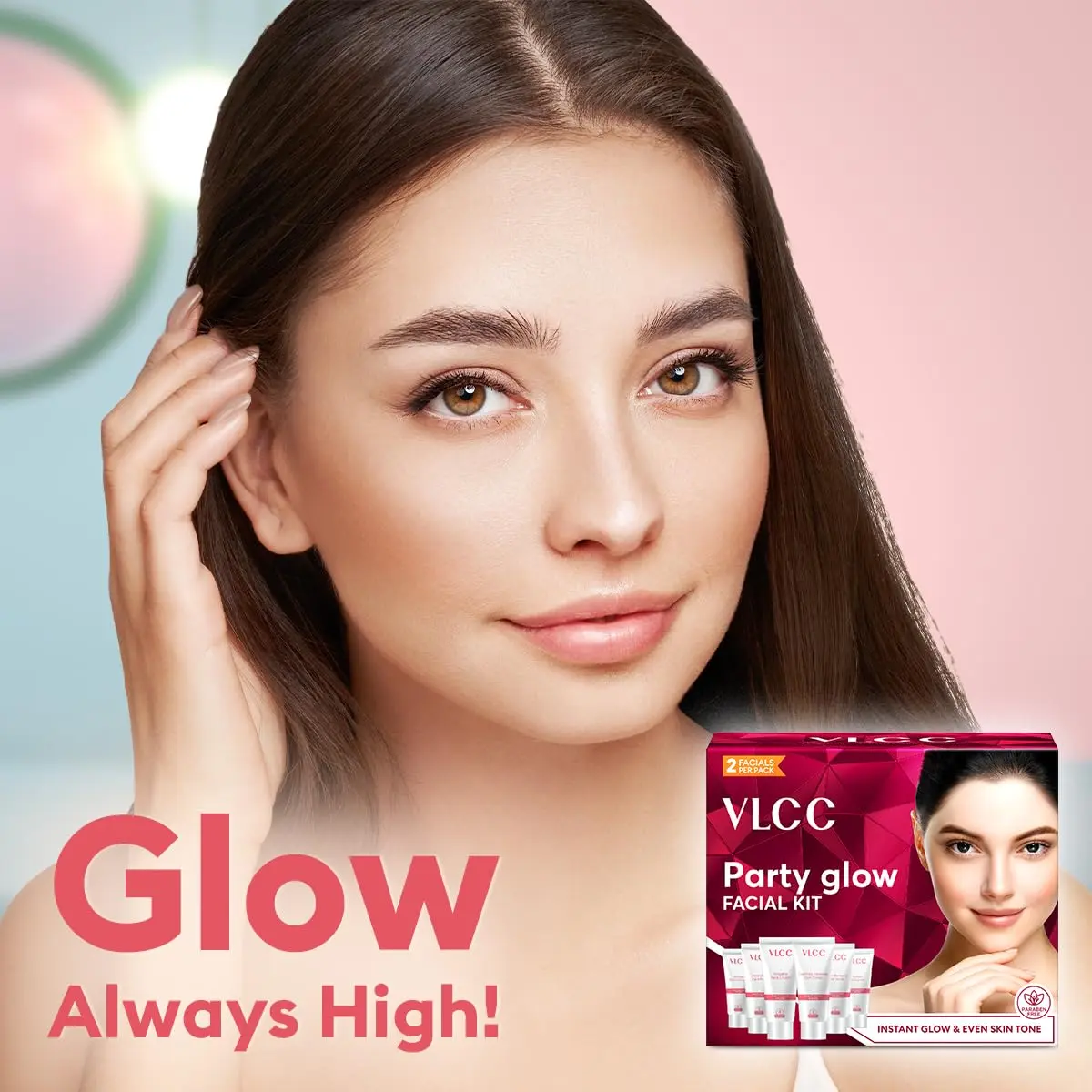VLCC Party Glow Facial Kit 60gm (2.12 Oz) | Natural Glow for All Skin Types - view 6